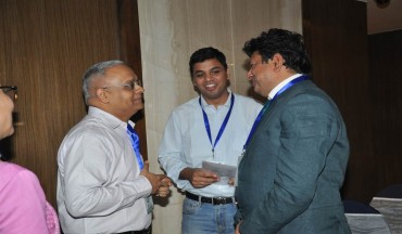 Dignitaries having a conversation with Sridhar Venkat, CEO, Akshaya Patra